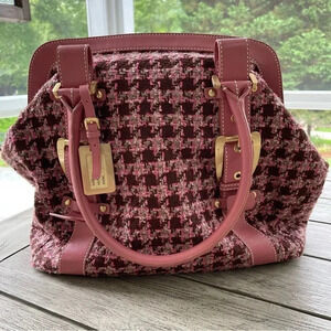 Elegant Pink Tweed Women's Bag